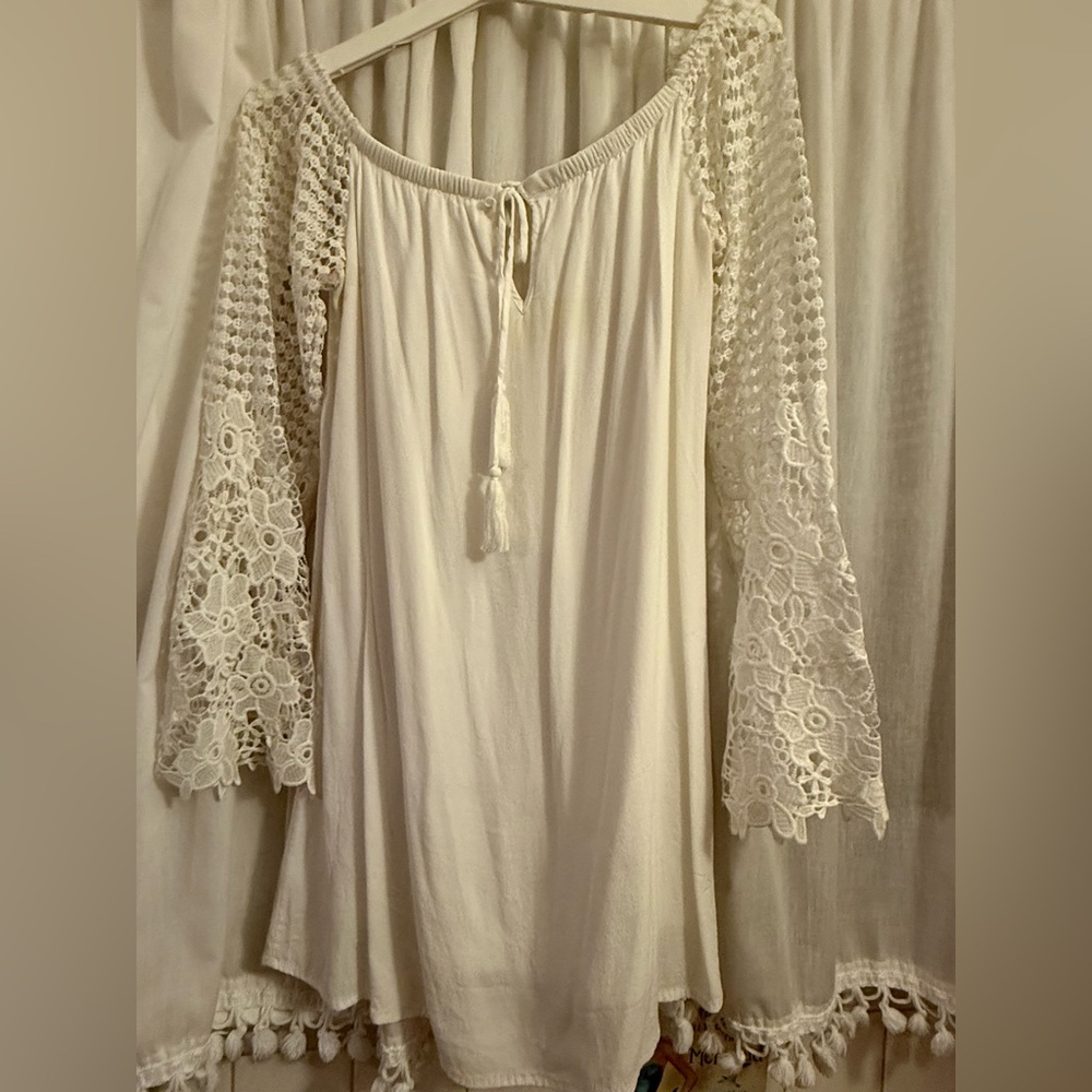Charlotte Russe White Lace Detail Dress